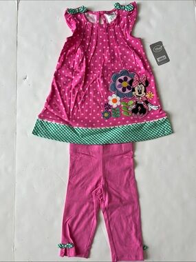 Disney Pink Minnie Mouse Polka Dot Tunic & Leggings Set